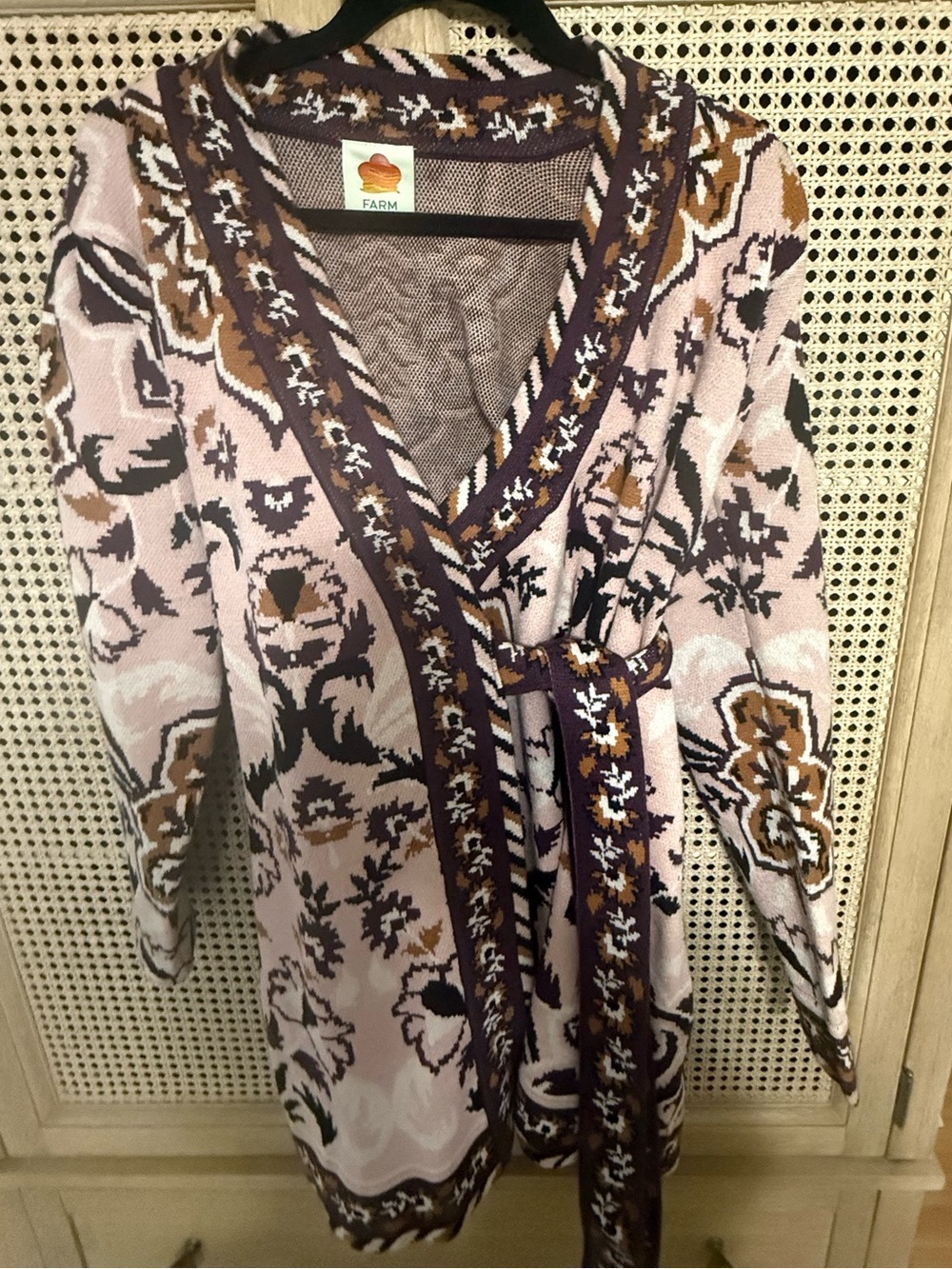 FARM Rio Pink & Purple Floral Wrap Midi Dress - Picture 5 of 5